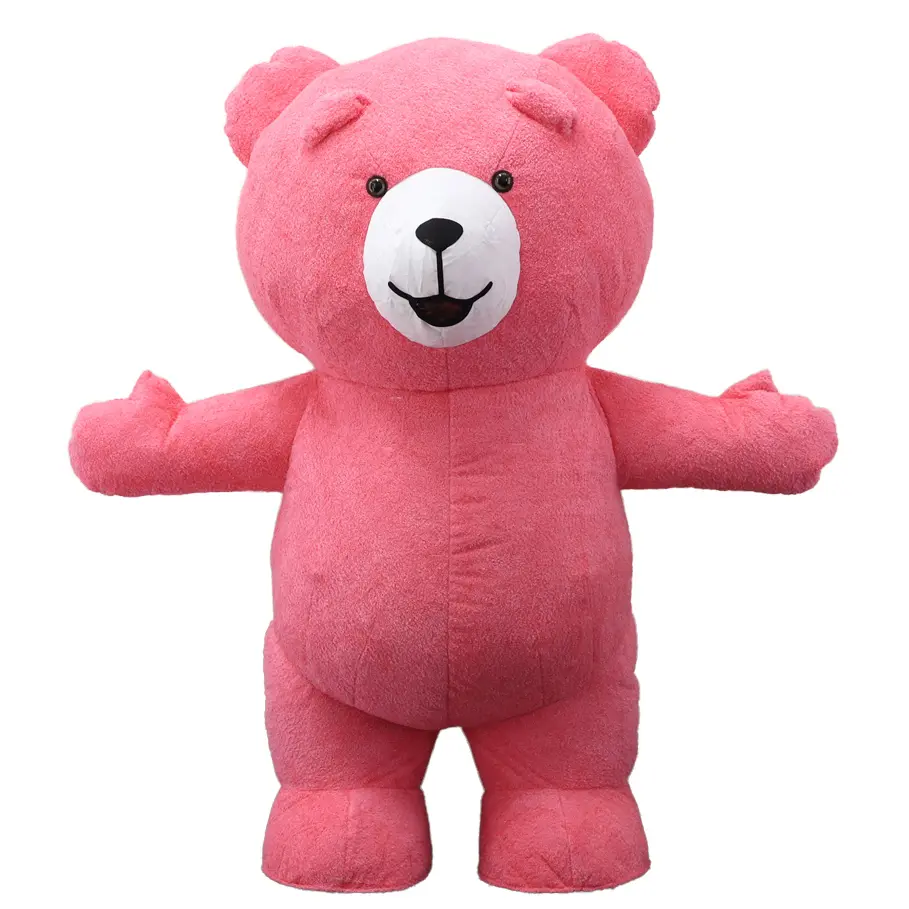 Inflatable Teddy Bear Plush Costume - Halloween Blow-Up Jumpsuit with Zipper, Straps, Premium Fabric for Birthday, Cosplay Parties, Mascot Events, Fluffy