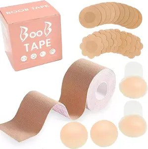 Boob Tape -Breast Lift Tape for Large Elastic Bandage Breast, Body Tape for Push up, Works Great with Sticky Bra Backless Bra (Light Color)