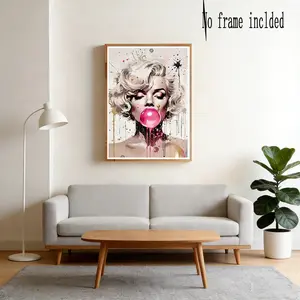 Vintage Pop Art Marilyn Monroe Decorative Painting, Pop Art Inspiration, Retro & Trendy Wall Art for Living Room, Unique Soft Home Decoration