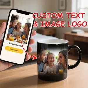 2026  Personalized Heat-Sensitive Photo/Text Coffee Mug - Custom Invisible Pattern Cup, Upload Your Own Design, Ceramic Hot Drinkware - Unique Gift for Anniversaries, Birthdays, Christmas - Compatible with Photos, Logos, Messages, Custom Beverage Containe