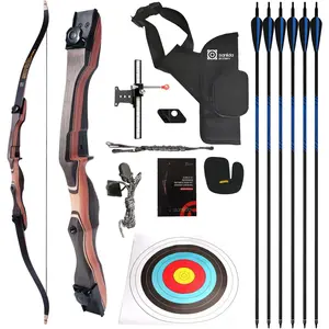 Noble Standard Target Archery Beginner Recurve Bow and Arrows Kit for Adult and Youth, 48/54/62/66/68/70 Inch Wooden Takedown Recurve Bow Package for Training, Practice & Competition - RH Only