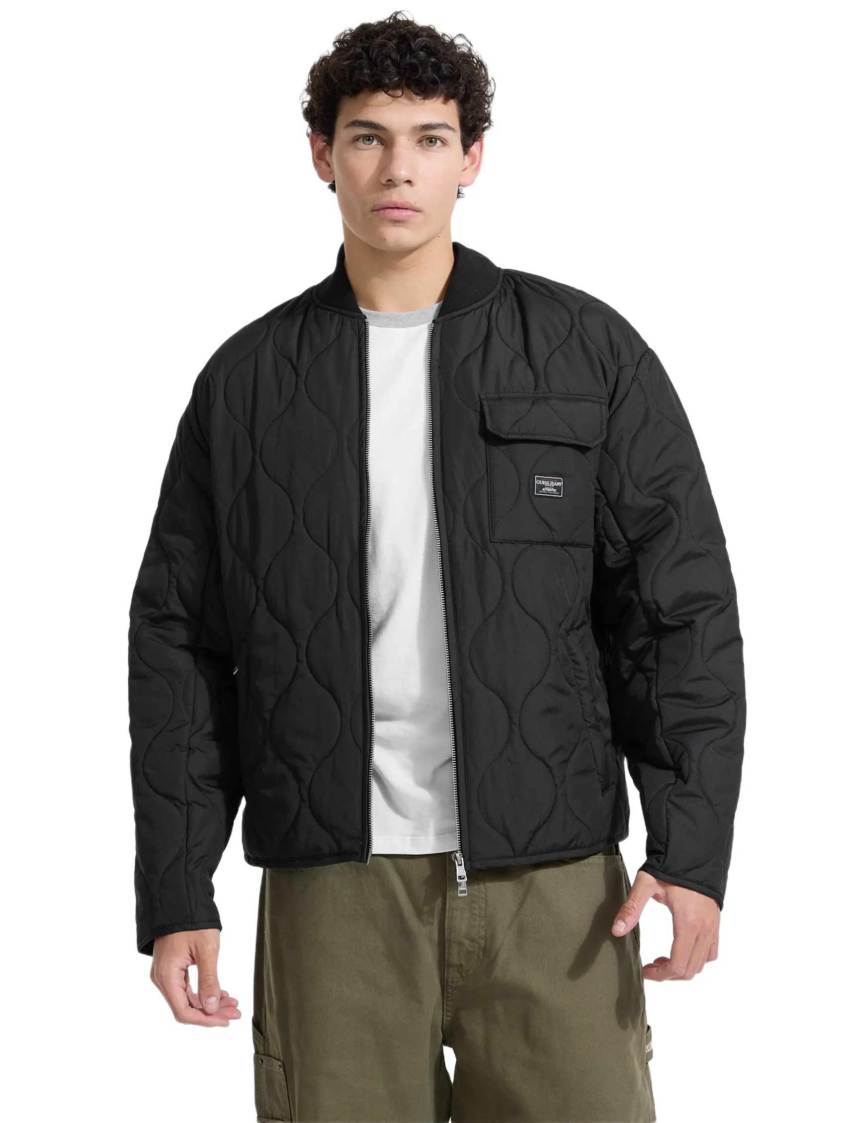 GUESS Jeans Male Quilted Puffer Jacket