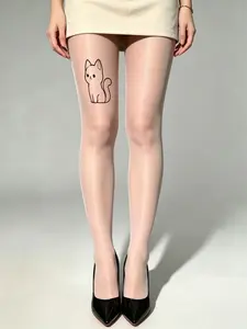 Women's 30 Denier Pantyhose, Peach Color Shiny Stockings, Comfortable Soft Material, Ideal for Daily Wear, Perfect for Various Occasions