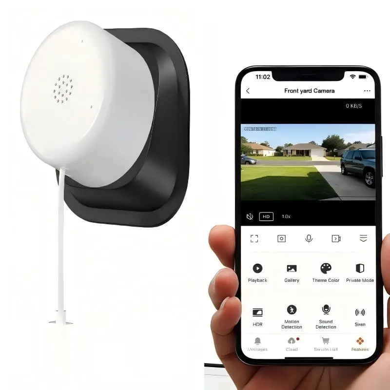 Window Security Camera 3MP 2K, Indoor WiFi Cameras 2.4GHz/5GHz with Adjustable Angle Tilt , Motion & Person Detection with Auto-Focus , Easy Installation,WESECUU AI Connected W'911 Call Advanced AI Description Notification Integrated Chatgpt