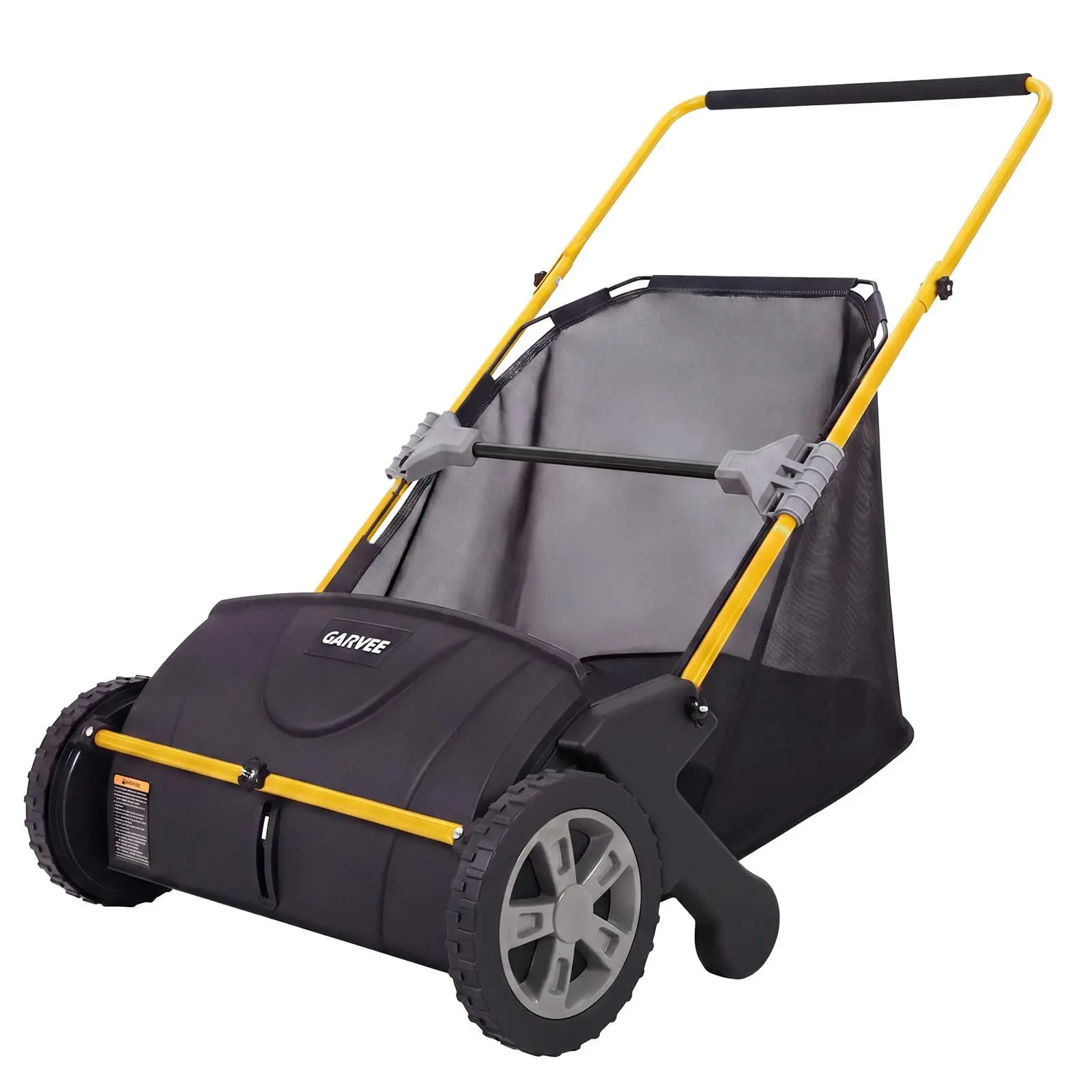 21-Inch Push Lawn Sweeper, Heavy Duty Manual Leaf & Grass Collector with 3.5 Cu. ft. Large Hopper Bag, Adjustable Height Spinning Brushes for Yard, Garden & Driveway