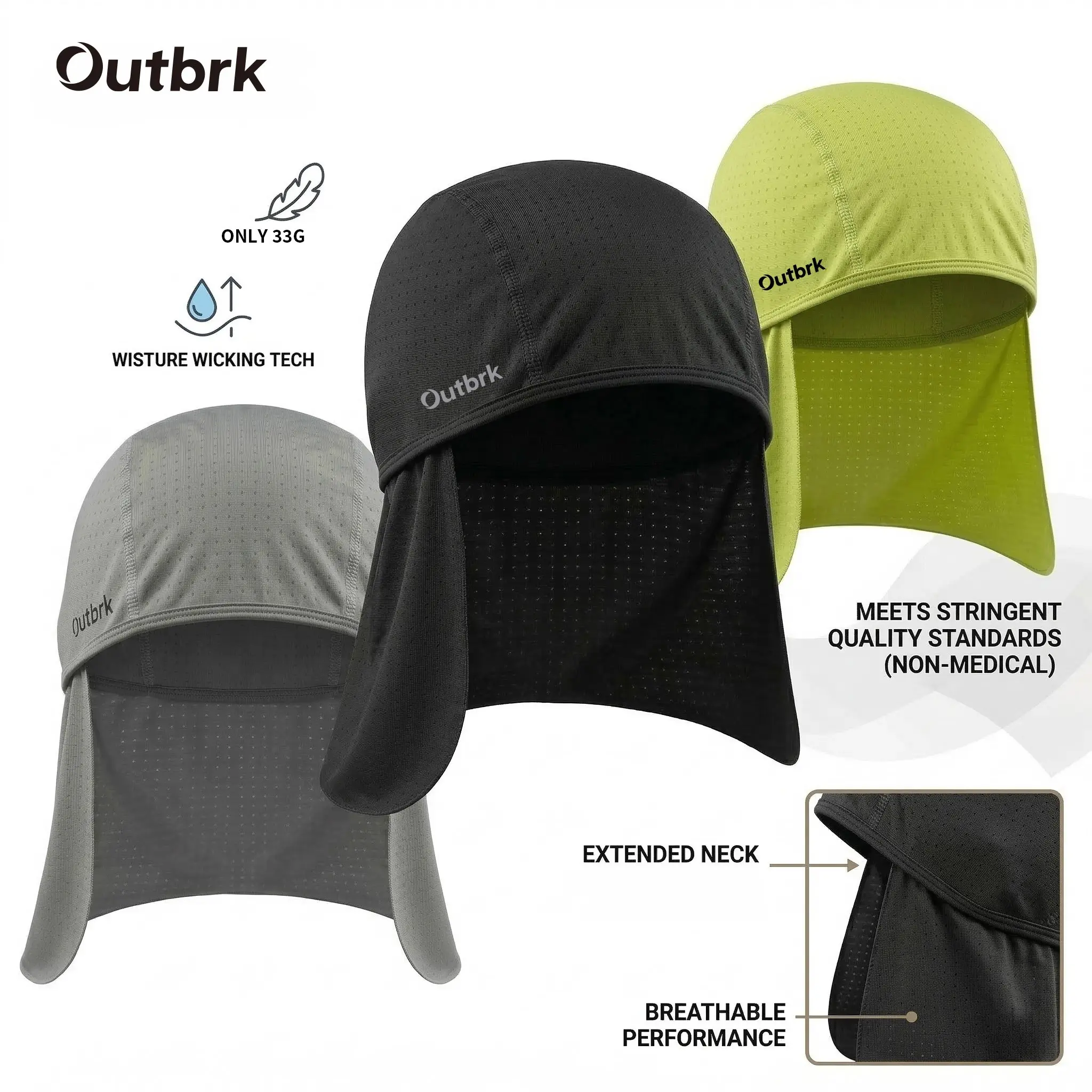 Outdoor Sport Cap with 33g Ultra-Light Fabric, Breathable Mesh with Back Coverage, Quick-Dry Gear for Active Use, Summer Running Caps, Performance Hats