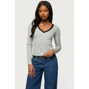 Morah Lacey Polka Dot Top