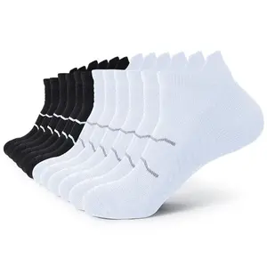 6 Pairs Athletic Ankle Socks for Men & Women, Breathable Moisture Wicking No-Show Sport Socks with Cushioned Terry Soles for Shock Absorption, All Season Wear