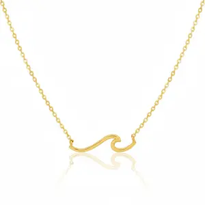 18K Gold Plated Wave Pendant Necklace
