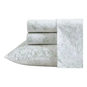 Laura Ashley Toile Delight Green TwinXL Sheet Set