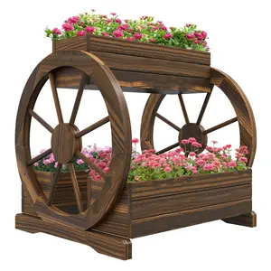 Wooden Wagon Planter Box – 2-Tier