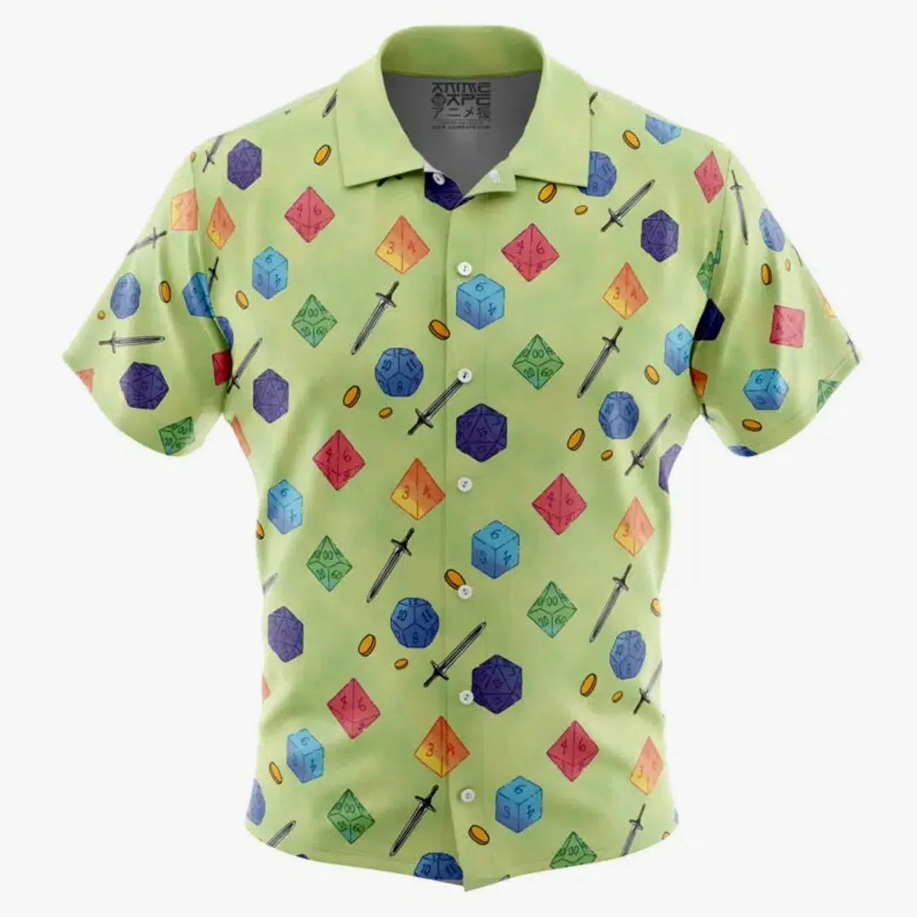 Dungeons and Dragons Dice Pattern Button Up Hawaiian Shirt Gift For Family, Friends, Fans