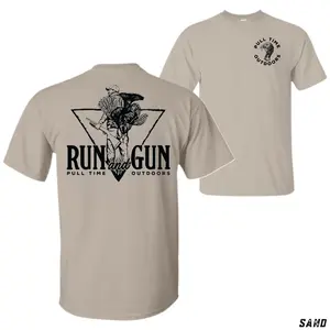 Pull Time Outdoors Turkey Hunting T-Shirt – Run and Gun Gobbler Graphic Tee, Vintage Spring Turkey Hunter Apparel, Rustic Outdoor Hunting Shirt for Men and Women