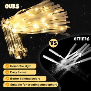 LED Wedding Wands with Ribbons & Bells – Light Up Fairy Glow Sticks for Parties & Celebrations