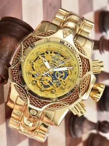 Men's Vintage Oversized Steam Engine Watch, Silver Color Analog Quartz Wristwatch, Buckle Closure, Casual Style, Fashionable Watch, Perfect Party Gift