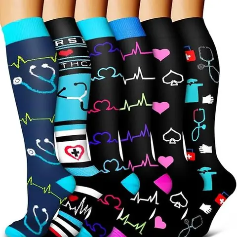 3 Pack of Compression Socks for Women and Men Circulation-15-20mm Hg,Best Support for Medical, Running,Nursing,Athletic-Christmas Day Socks