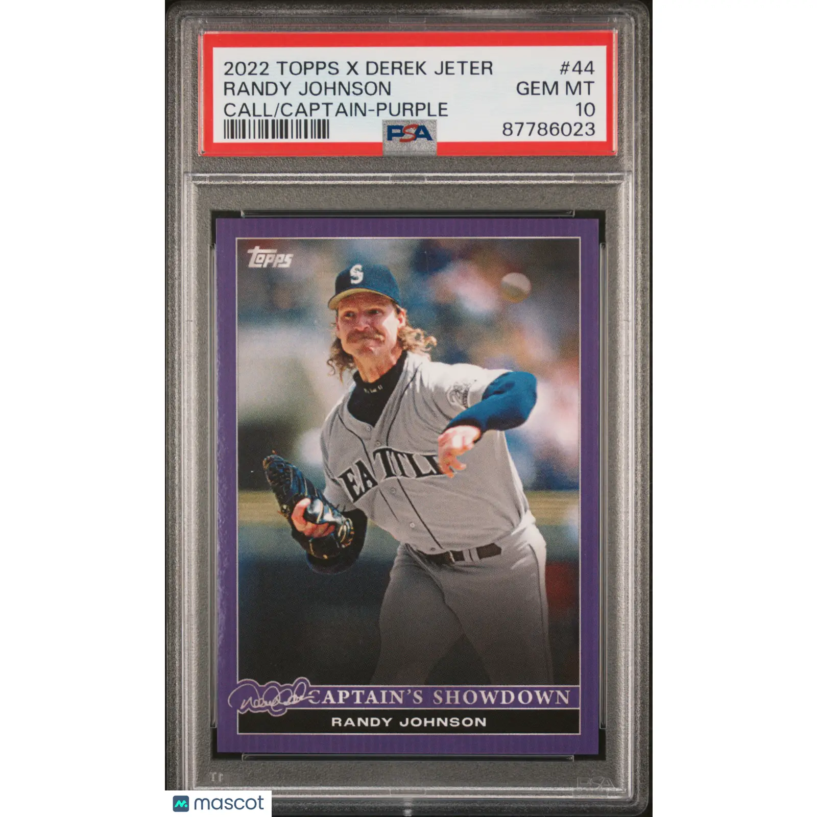 Randy Johnson PSA 2022 Topps X Derek Jeter PURPLE #44 10 87786023 POP 1
