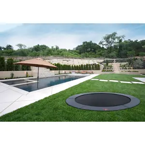 Pro-Line Round In-Ground Outdoor Trampoline with LED Lights and Protective Cover