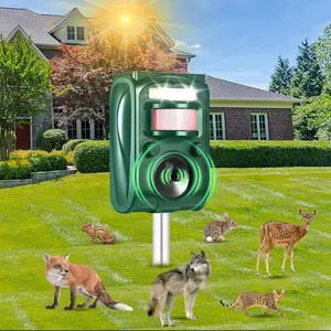 2026 Upgraded Solar Animal Repellent, Cat Repellent Outdoor, Squirrel Repellent, Deer Repellent, Ultrasonic pest Repeller, Waterproof, Motion Detection, Dog, Raccoon, Skunk, Rabbit, Rodent