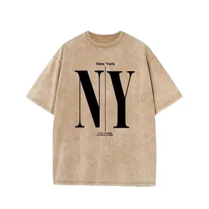 [Summer Thick Vintage T-Shirt] Pure Vintage Trendy Brand T-Shirt, Short Sleeved Round Neck T-Shirt, With A Certain Thickness Suitable For Summer Wearing T-Shirt