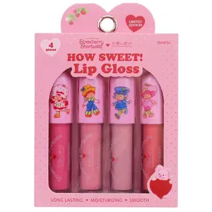 CELAVI Strawberry Shortcake V-Day Lip Gloss Set - 4PC Lip Gloss Set - Lipstick, Makeup Glossy Cosmetic