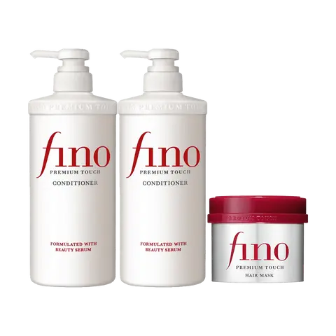 Fino Hair Mask 230g Shampoo & Conditioner 550ml *2 - Deeply Nourish Oil Repairing Cleanser Moisturizing Hydrating Hydration Restorative Comfort