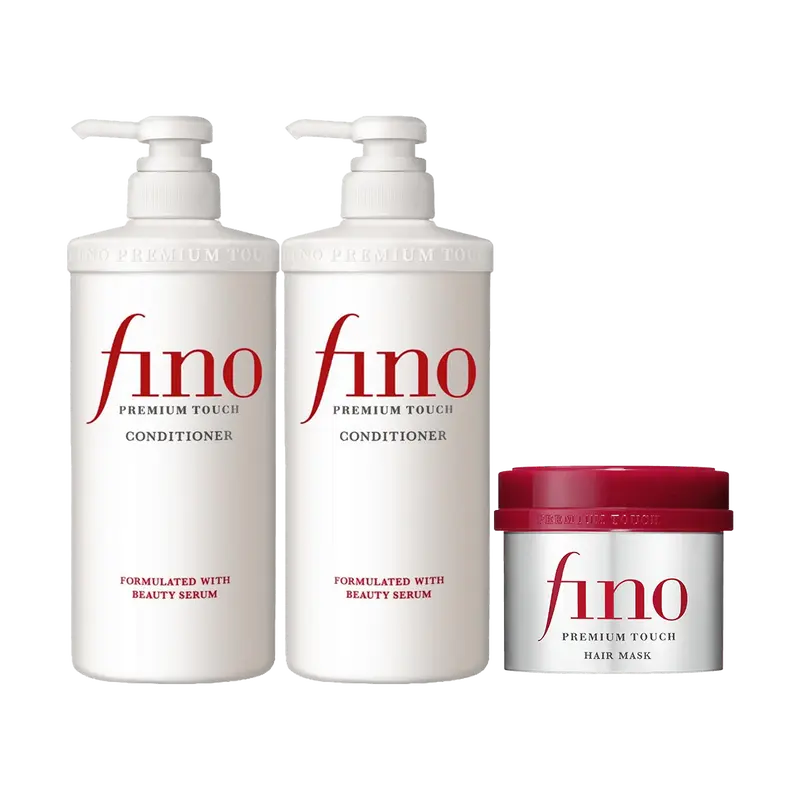Fino Hair Mask 230g Shampoo & Conditioner 550ml *2 - Deeply Nourish Oil Repairing Cleanser Moisturizing Hydrating Hydration Restorative Comfort
