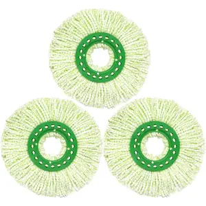 3 Pack Mop   for Libman Tornado Spin Mop, Microfiber Spin Mop  , Easy to Replace, Machine Washable, Green & White