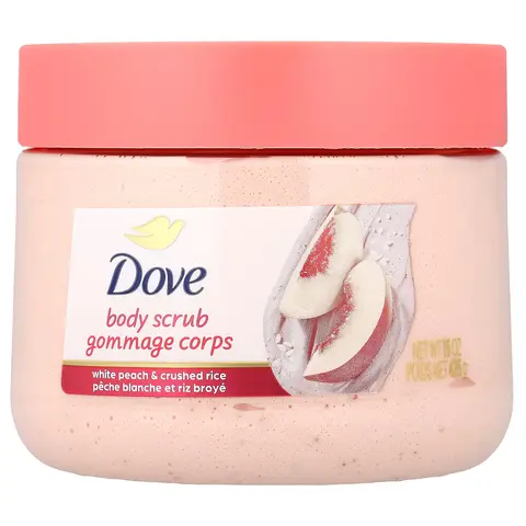 Dove Body Scrub, White Peach & Crushed Rice, 15 oz (425 g)