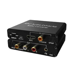Hdmi arc audio extractor optical to rca dac digital to analog convertor toslinkspdiffibercoaxial to 35mm headphone jack adapter 192khz sr for ps4tvampsoundbar output