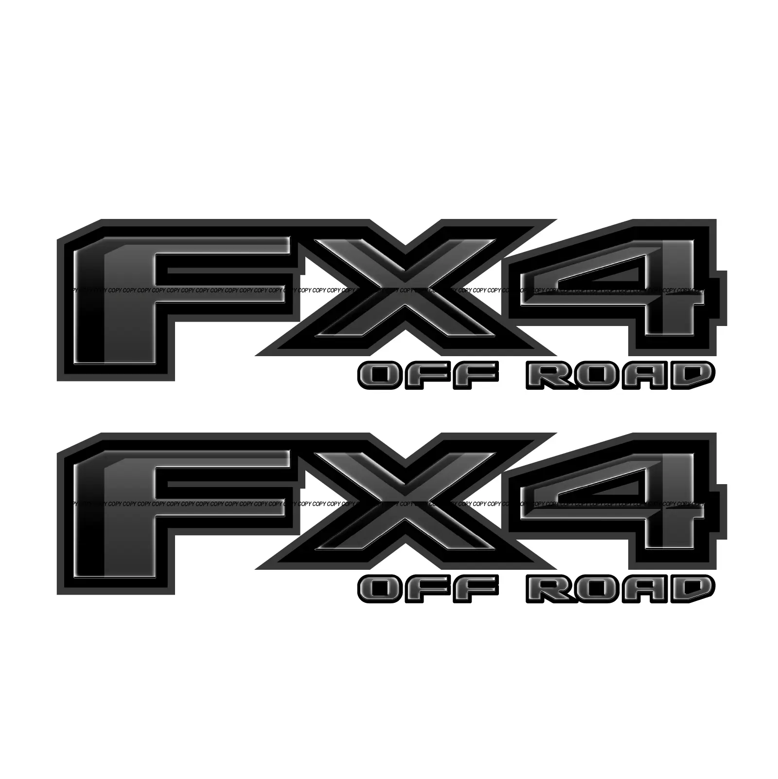 FX4 Off Road Decal Replacement Sticker F 150 Bedside / Black Metallic