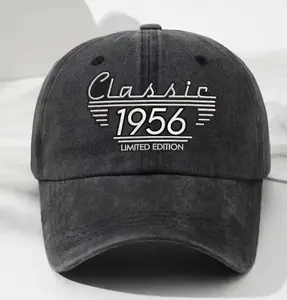Classic Edition Personalized Vintage Washed Denim Cap, Custom Name Hat, Retro Style Gift for Dad, Grandpa, Men, Women
