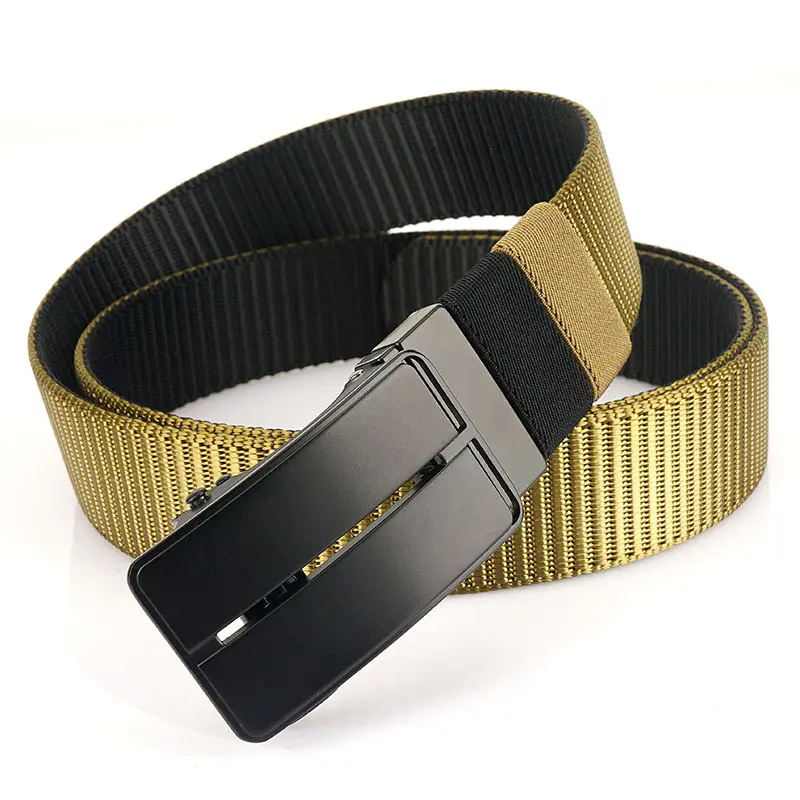 Men's Nylon Double Sided Ratchet Belt, Men's Mesh Casual Work Belt for Jeans with Automatic Slider Buckle Men's Nylon Double Sided Ratchet Belt, Men's Mesh Casual Work Belt for Jeans with Automatic Slider Buckle