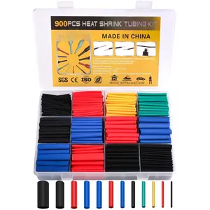 900 count Wire Heat Shrink Tubing Kit, Industrial Heat-Shrink Tubing for Wires, 2:1 Marine Grade Heat Shrink Wrap, Premium Large Electrical  Heat Shrink Tape,12 Sizes 6Colored Assorted,
