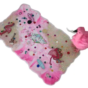 Flamingo Large Tray - Epoxy All Custom, Ideal for Cheeses, Crackers, Dips, Cakes, Cupcakes & More, Only 2 Left $70