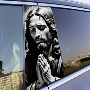 Christian Prayer Car Stickers Tt003, Waterproof B Pillar Vinyl Decals, Scratch Cover, Creative Sun Protection, Fits All Vehicles, Car Decorative Sticker