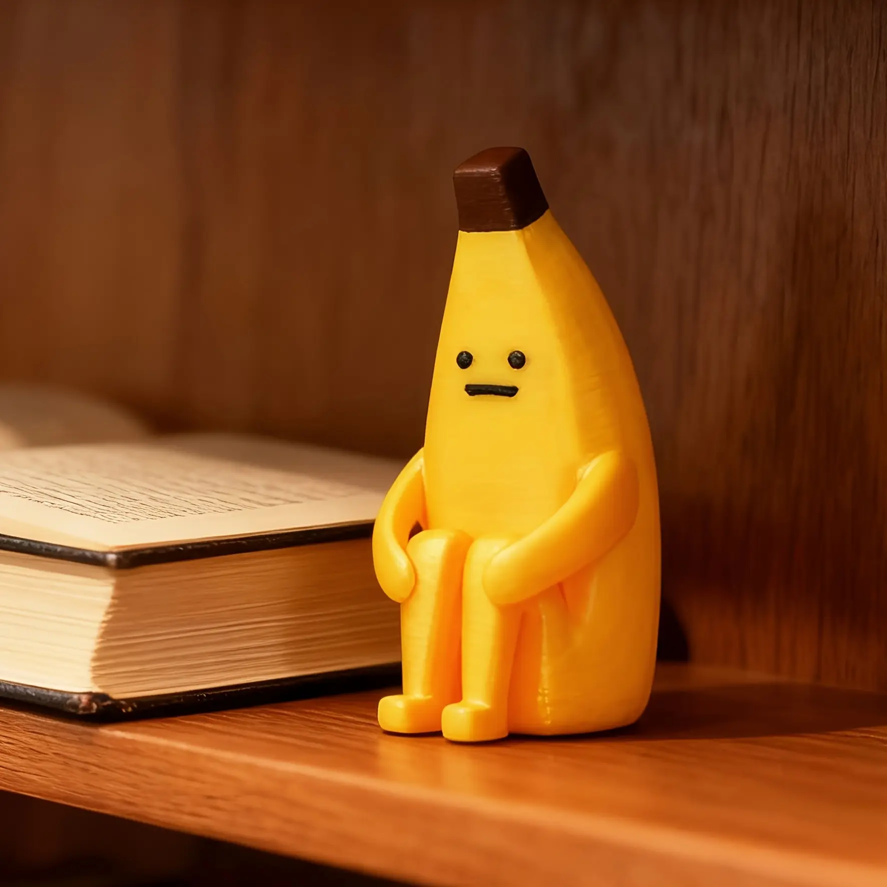 3D Printed Anxiety Banana Figurine, Durable PLA Material Stress Relief Decor, Funny Home Decor, Creative Home Decor - Home/Office/Car Desktop Ornament, Christmas/New Year/Anniversary Gift, Home Decor Accessory, Statue Figurines