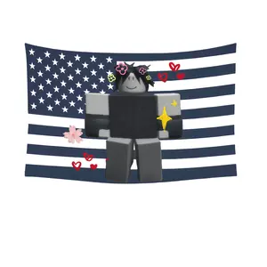 Two Time, Roblox tapestry, Patriotic, American Flag Wall Tapestries colorful decorative bedroom wall art machine washable home decor