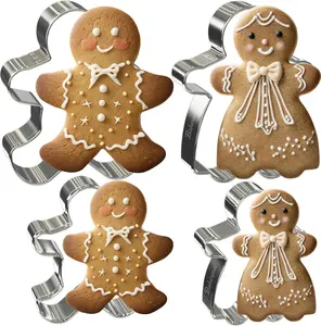 Bakerpan Holiday Cookie Cutter Pack – Gingerbread, Heart, Plaque & Rectangle Shape