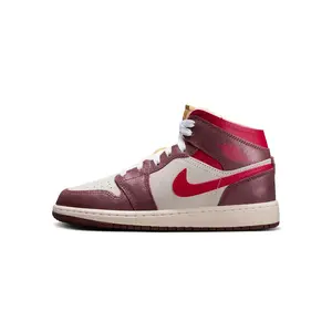 Youth Jordan 1 Mid SE Coconut Milk/Varsity Red (HF3196 100) (GS)