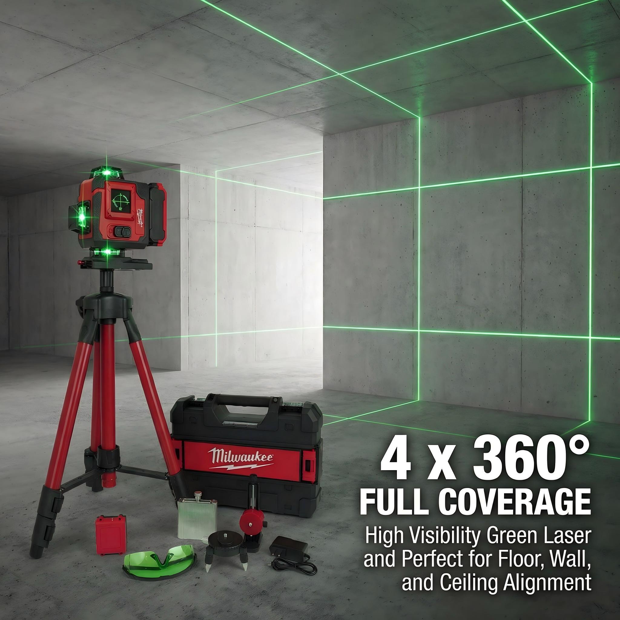 Milwaukee - horizontal and vertical cross kit 360  level with tripod 16 lines laser