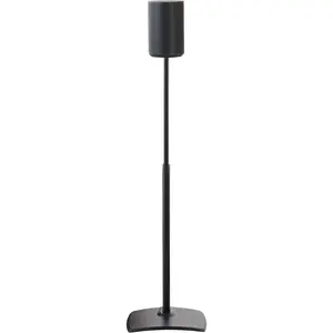 Speaker Stand for Sonos Era 100 Speakers - Height Adjustable Single Stand w/Easy 3 Step Install - Includes Rubber  & Carpet Spikes - Black