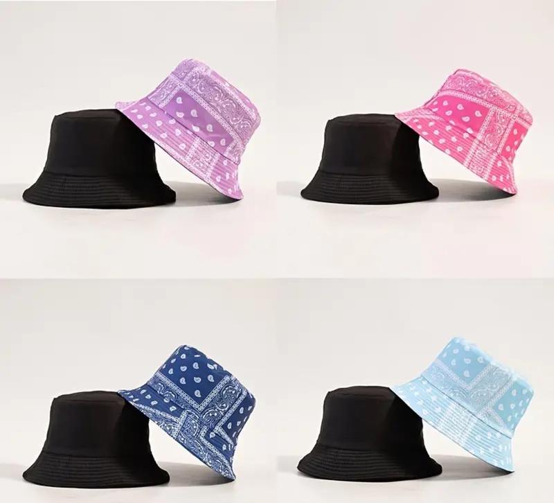 Women's Vibrant Double-Sided bandana  Bucket Hat - Sun Protection & Thermal Winter Hat