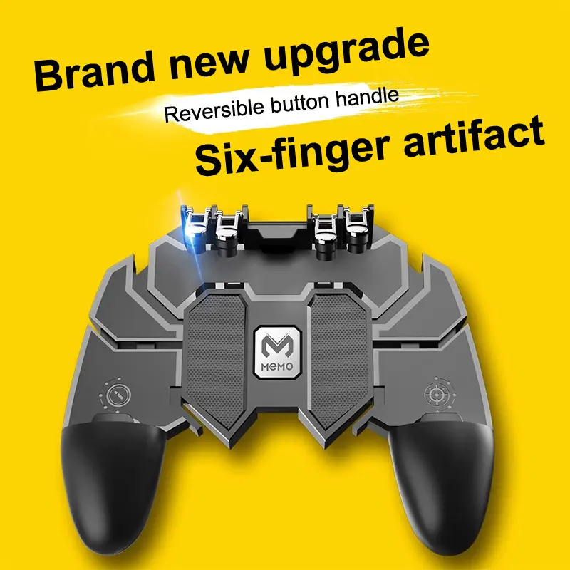 Alloy Mobile Gamepad for Mobile Phones, Plug-and-Play Gaming Accessory with Joystick, Trigger & 6-Finger Articulated Design for PUBG, Free Fire