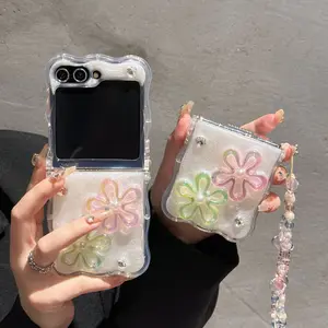 Epoxy Spring Flower Samsung ZFlip7/ 40% off Foldable Phone Case Galaxy ZFLIP5/4 Protective Cover