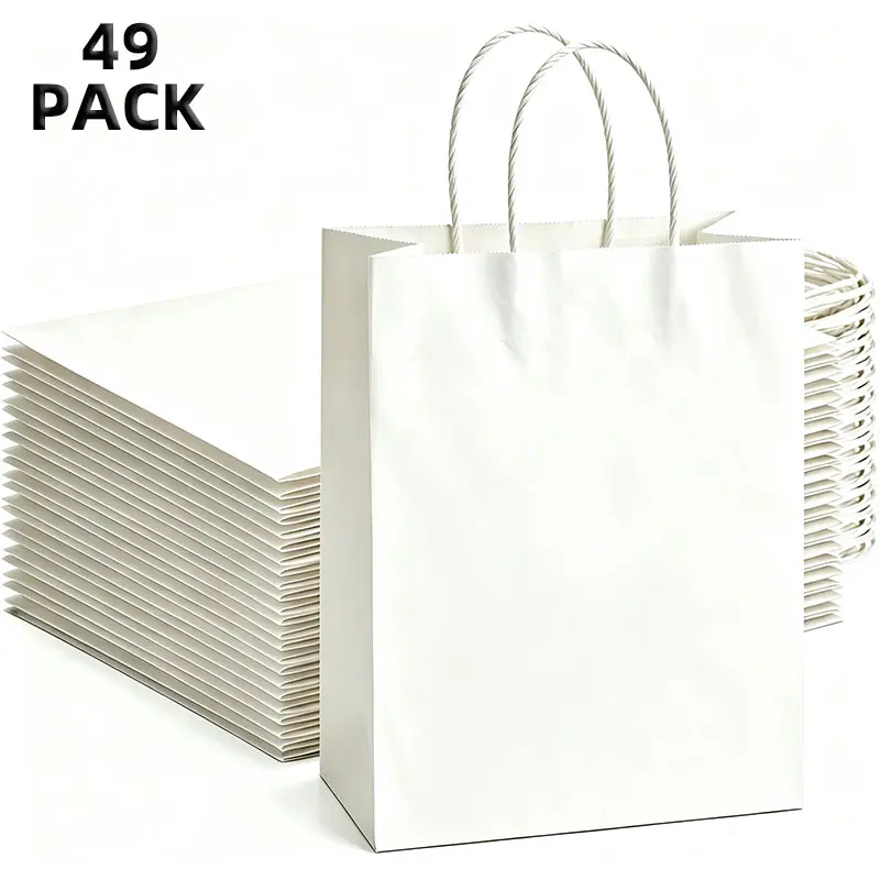 Rustic Brown Kraft Paper Bags - 24/49pcs Office Stationery Supplies, Diy Friendly, Retail Packing for Social Events