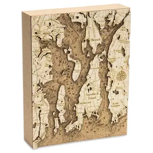 Narragansett Bay, RI Topographic Cork Decoration