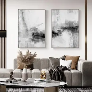 Abstract Black and White Wall Art Poster, 1 Set Minimalist Oil Painting, Canvas Painting for Bedroom Living Room Corridor Wall Decoration, Ornaments