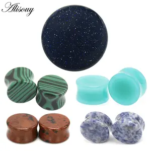 2pcs Stone Ear Plugs and Tunnels Ear Piercings Earring Gauges Helix Piercing Ear Stretcher Plugs Oreille Body Piercing Jewelry