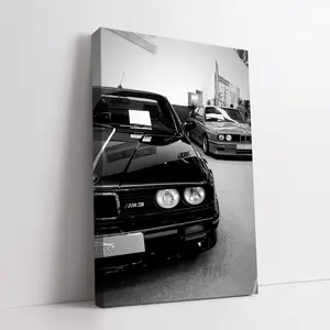 BMW E30 M3 Wall Art, Black and White Car Photography Print, Classic Sports Car Poster, Vintage Automotive Decor, Car Lover Gift, Minimalist Garage Office Art Decoration Hanging Decorative Painting Industrial Artistic wooden frame canvas print